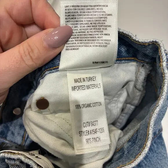 Agolde The 90's Pinch Waist Cropped Jeans Sz 26